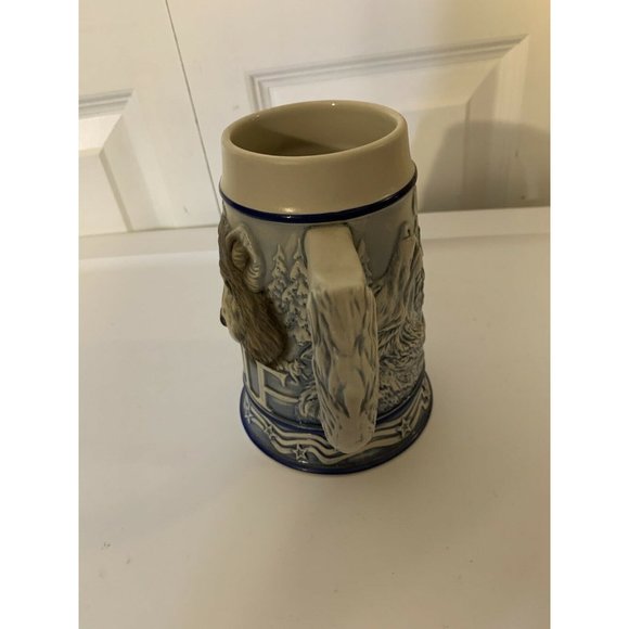 Tom O'Brien American Animal Stein The Grey Wolf Made in Brazil by Ceramarte 2000 - Picture 6 of 10